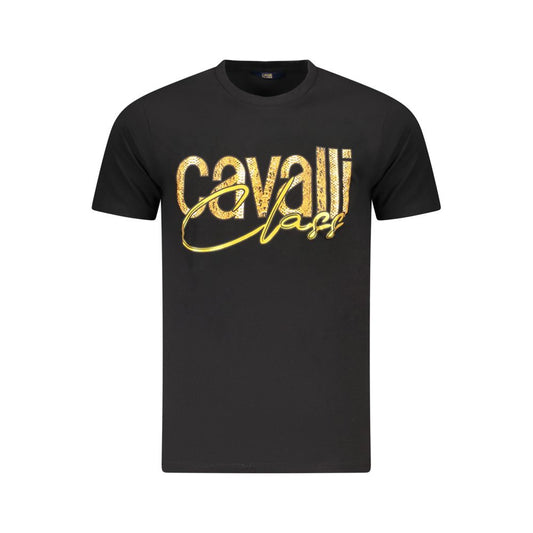 Cavalli Class Black Cotton Men T-Shirt