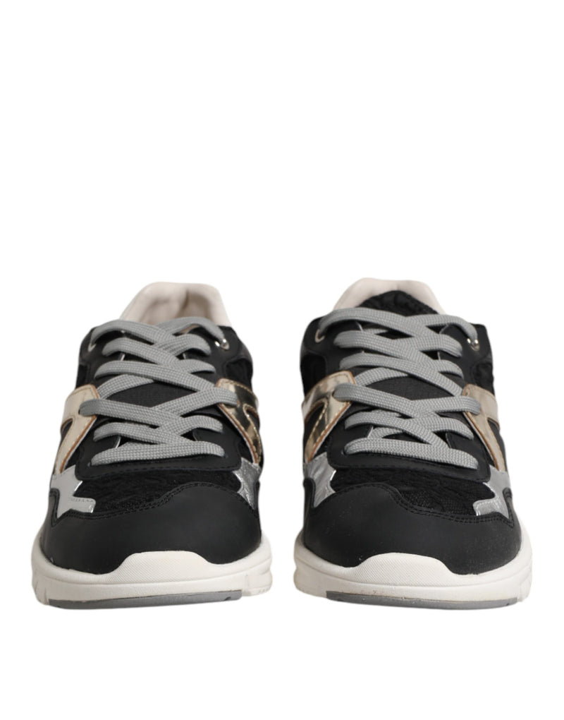 Dolce & Gabbana Multicolor Leather Suede Low Top Sneakers