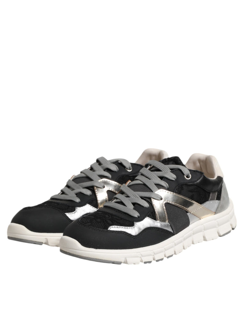 Dolce & Gabbana Multicolor Leather Suede Low Top Sneakers