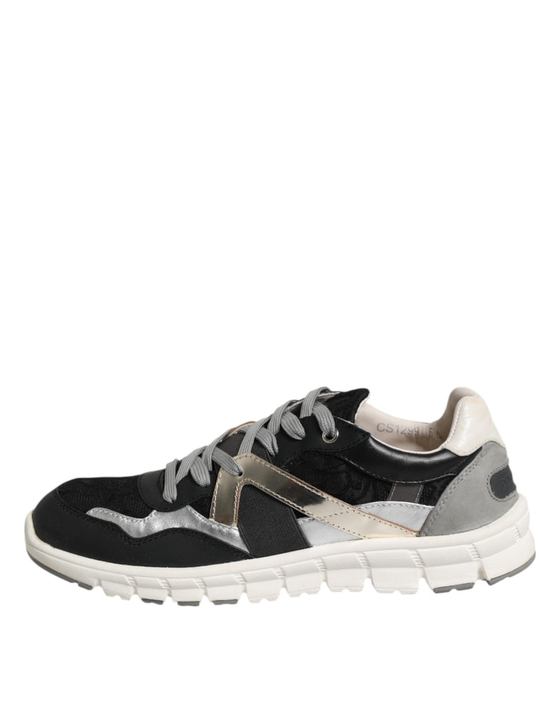 Dolce & Gabbana Multicolor Leather Suede Low Top Sneakers