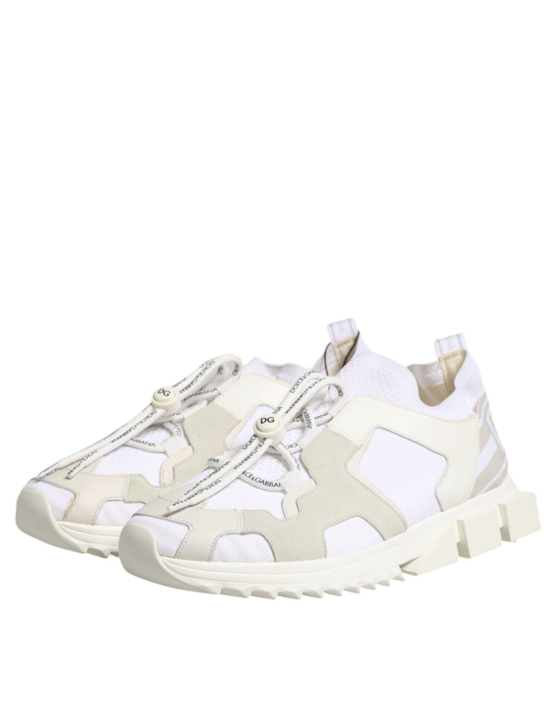 Dolce & Gabbana White Mesh Sorrento Trekking Sneakers