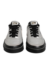 HIDE & JACK Metallic Silver Low Top Lace Up Sneakers