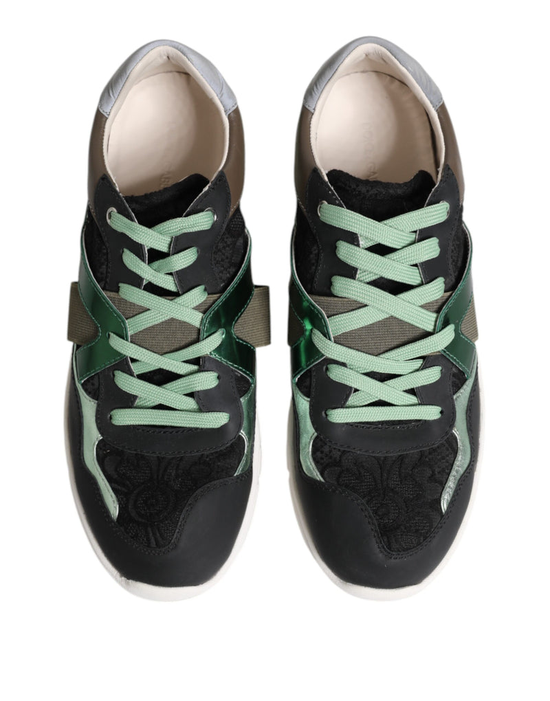 Dolce & Gabbana Multicolor Lace Up Low Top Sneakers