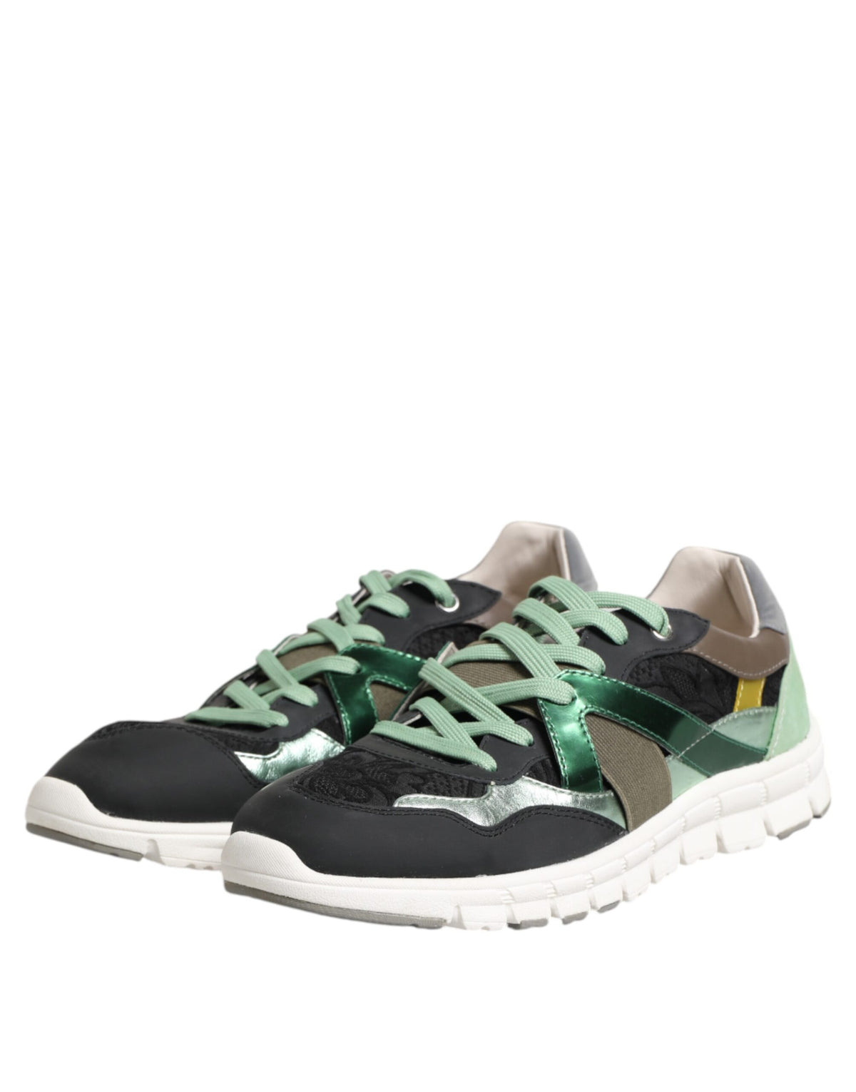 Dolce & Gabbana Multicolor Lace Up Low Top Sneakers