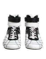 Dolce & Gabbana Sneakers Hauts en Cuir Noir et Blanc