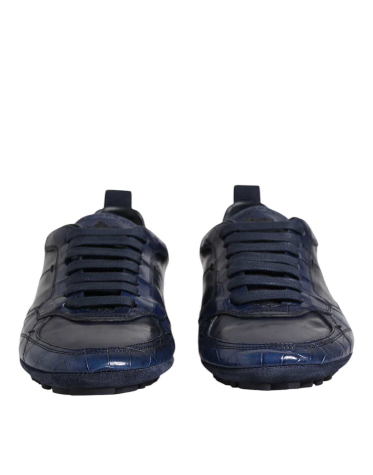 Dolce & Gabbana Dark Blue Crocodile Leather Low Top Sneakers