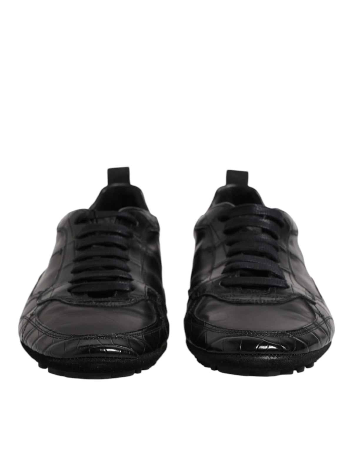 Dolce & Gabbana Black Exotic Leather Low Top Sneakers