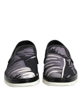 Dolce & Gabbana Black Tropical Slip On Men Sneakers