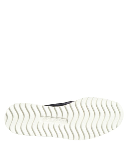 Sneakers plates noires à motif tropical pour homme de Dolce & Gabbana