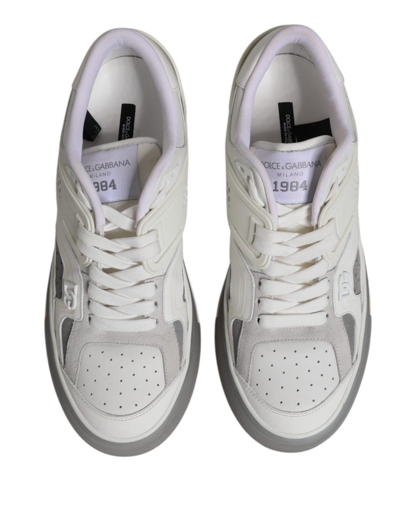 Dolce & Gabbana Witte Lage DG Geprinte Heren Sneakers