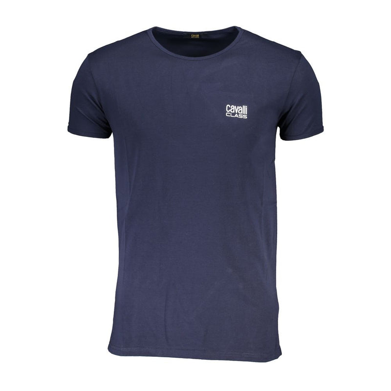 Cavalli Class Blauw Katoenen T-Shirt