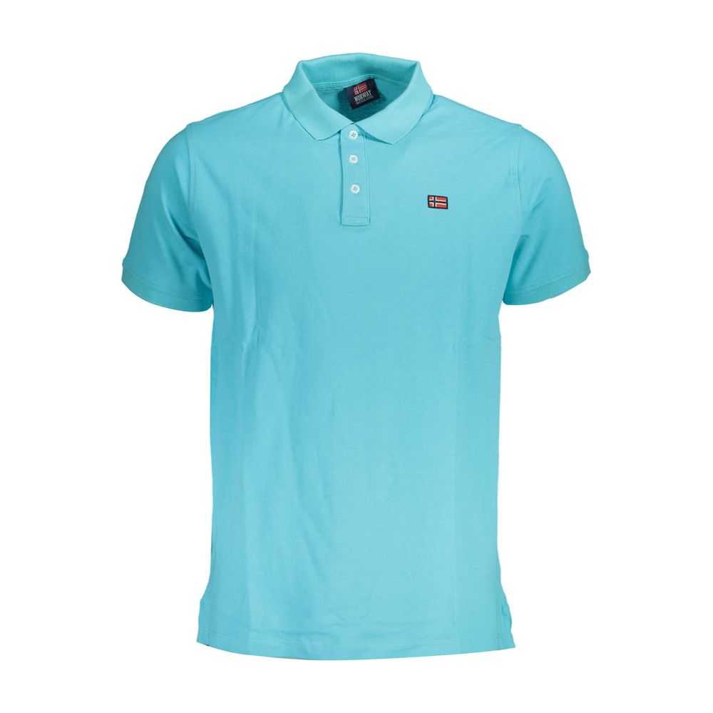 Polo homme en coton bleu, Norvège 1963