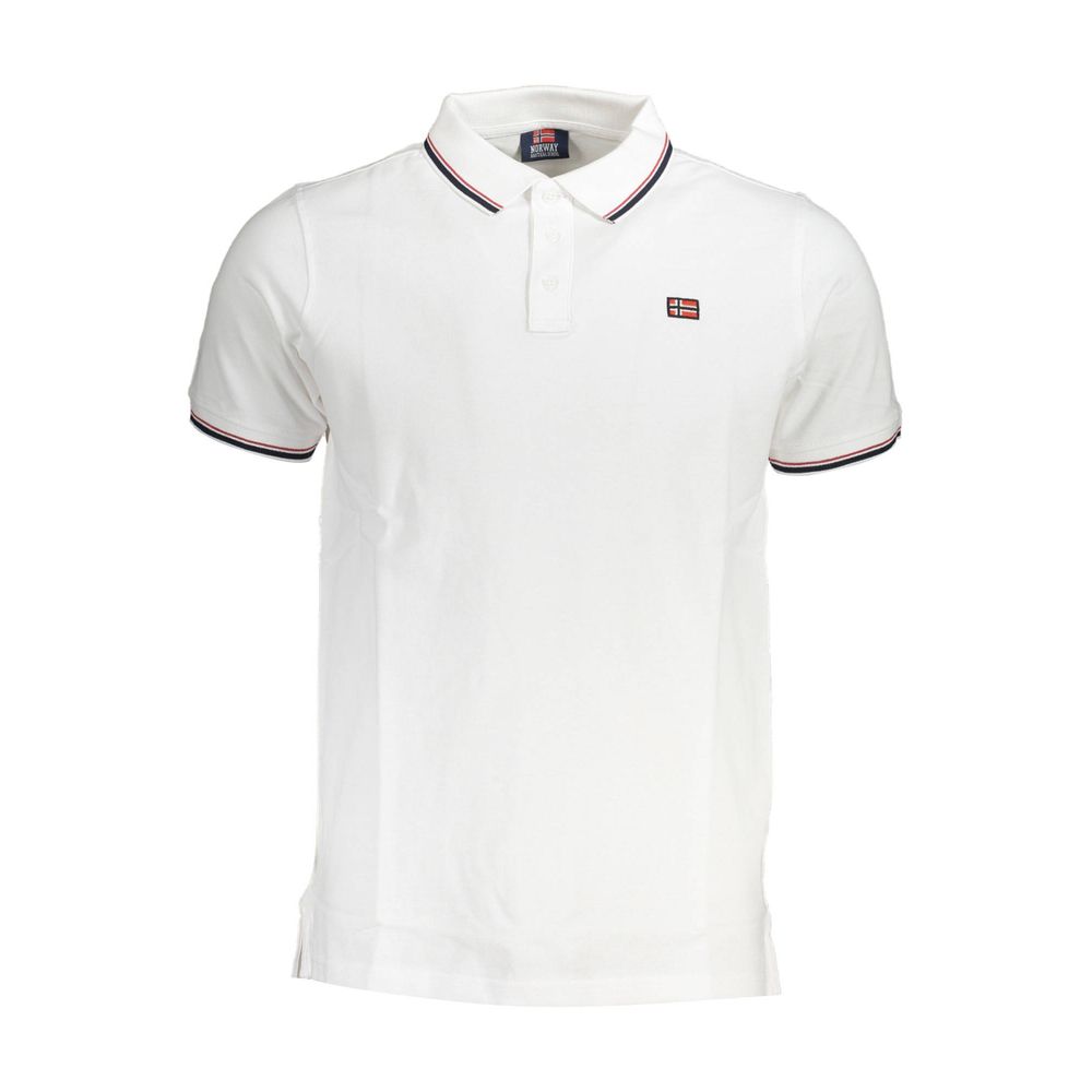 Polo Shirt Homme Blanc en Coton Norway 1963