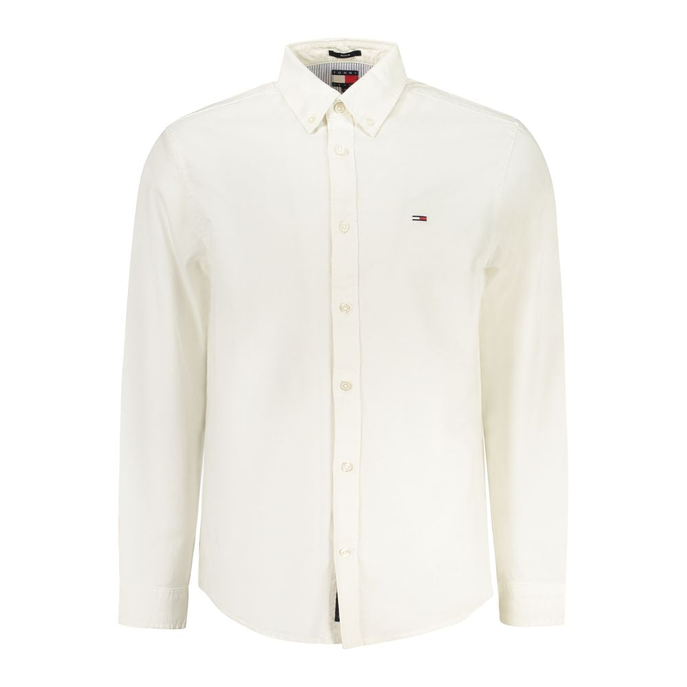 Tommy Hilfiger White Cotton Men Shirt - Classic Fit