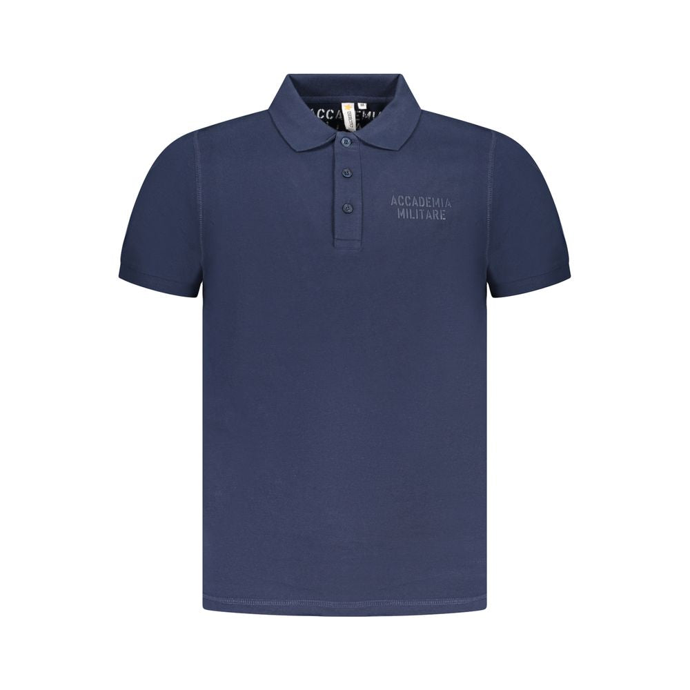 Accademia Militare Blue Cotton Polo Shirt - Élégance et Confort