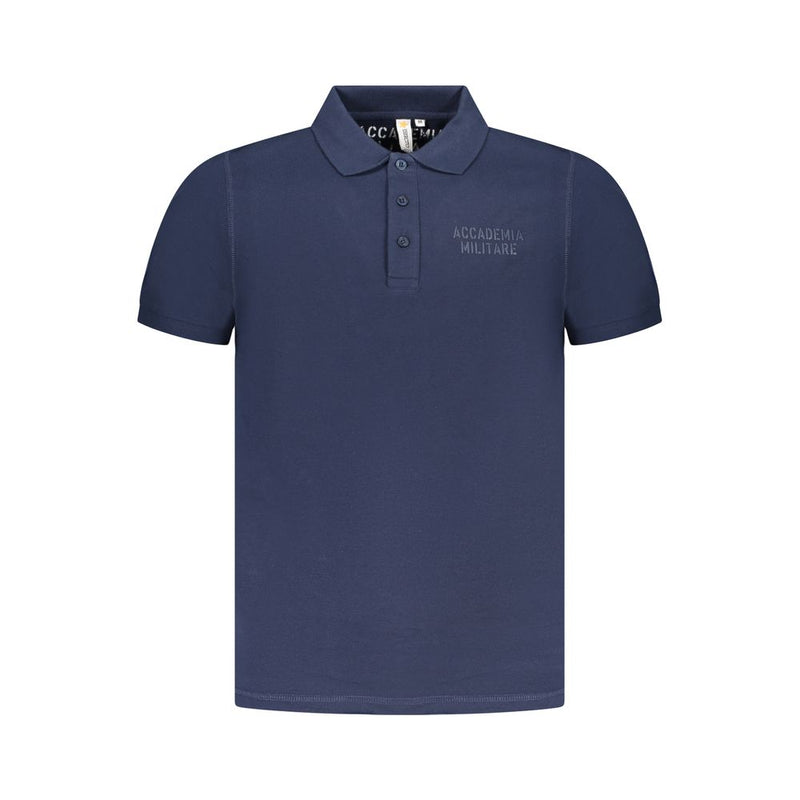 Accademia Militare Blue Cotton Polo Shirt - Élégance et Confort