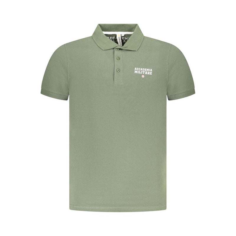 Accademia Militare Green Cotton Polo Shirt - Stylish Comfort