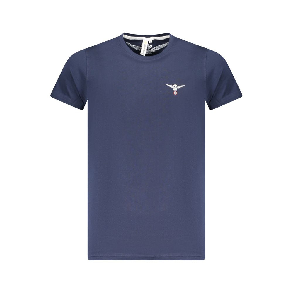 Accademia Militare Men's Blue Cotton T-Shirt with Eagle Ball Print