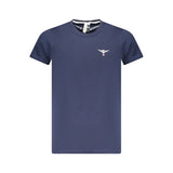 Accademia Militare Men's Blue Cotton T-Shirt with Eagle Ball Print