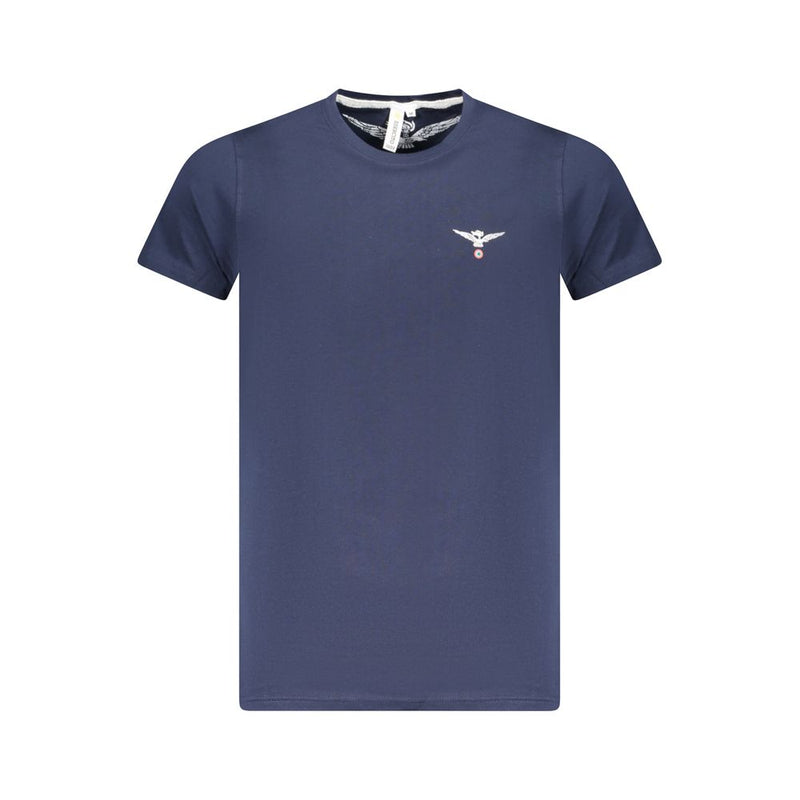 Accademia Militare Men's Blue Cotton T-Shirt with Eagle Ball Print