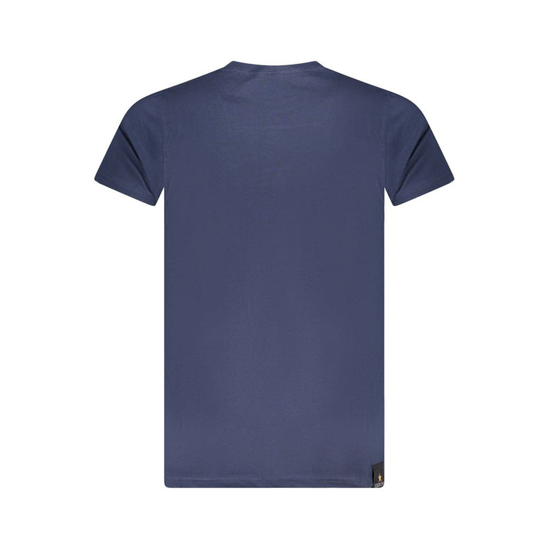 Accademia Militare Men's Blue Cotton T-Shirt with Eagle Ball Print