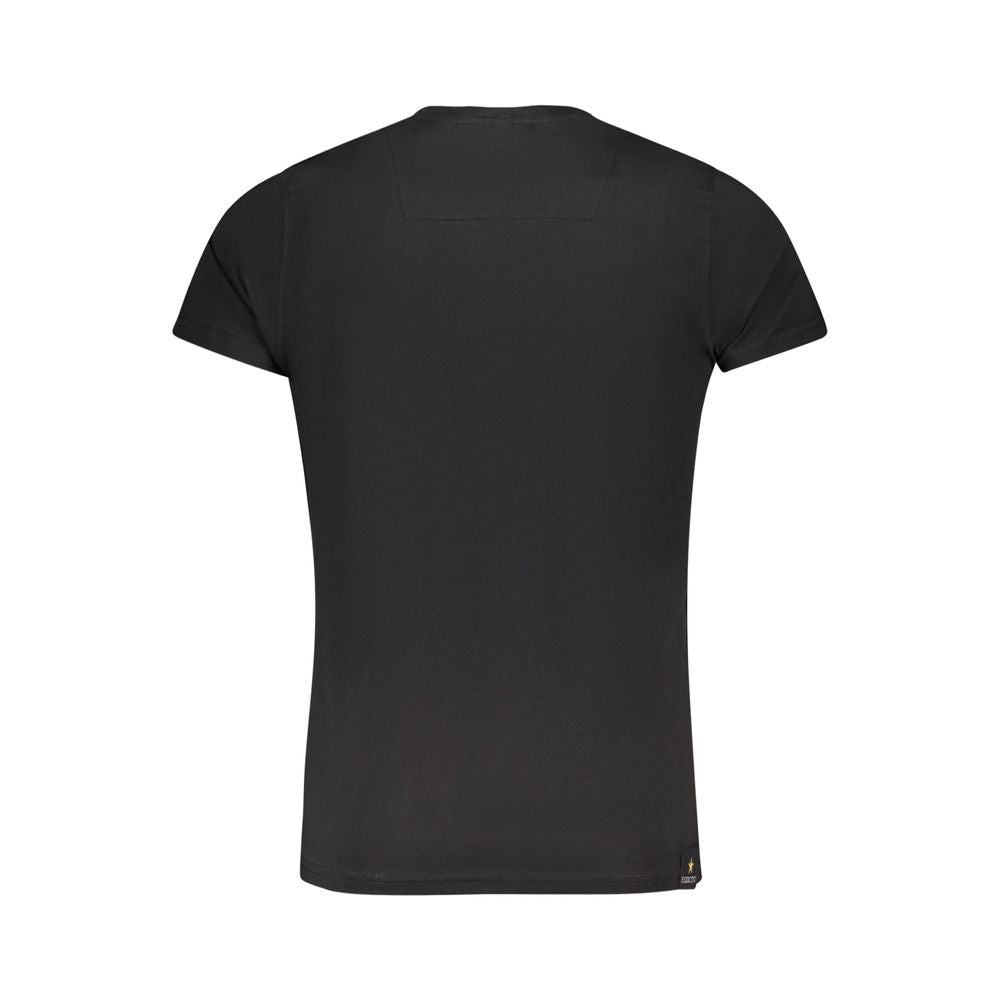 Accademia Militare T-Shirt Noir en Coton avec Imprimé Aigle