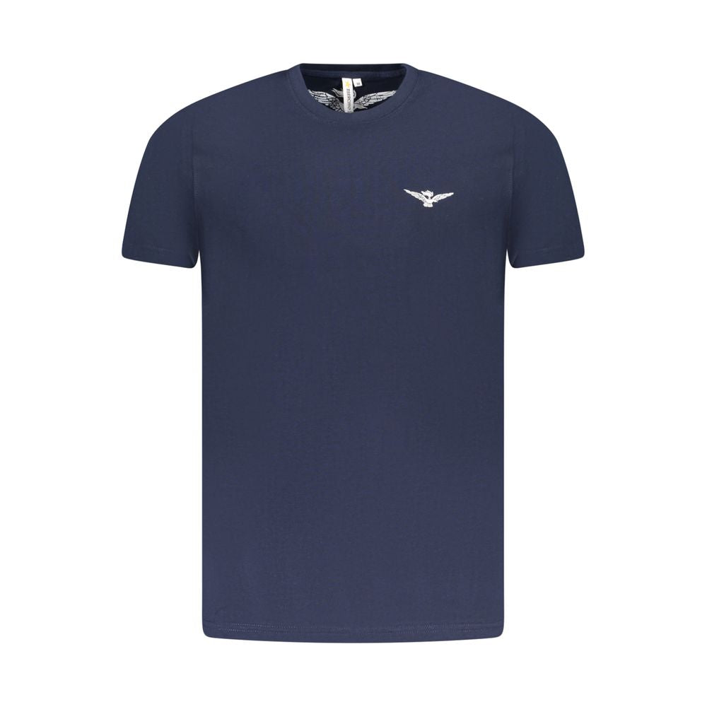 Accademia Militare Blue Cotton T-Shirt with Eagle Logo