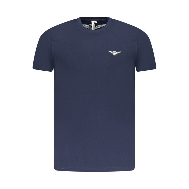 Accademia Militare Blue Cotton T-Shirt with Eagle Logo