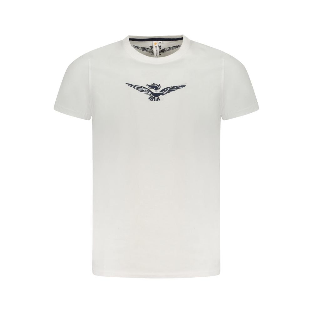 Accademia Militare T-Shirt en Coton Blanc avec Design d'Aigle Audacieux