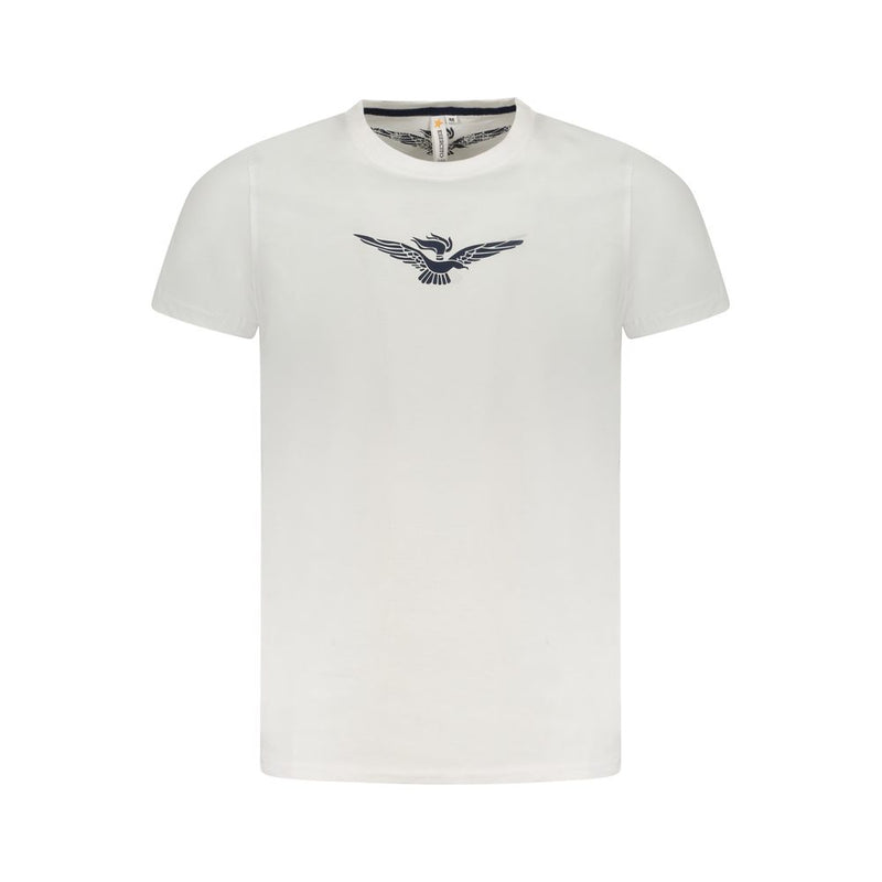 Accademia Militare White Cotton T-Shirt with Bold Eagle Design