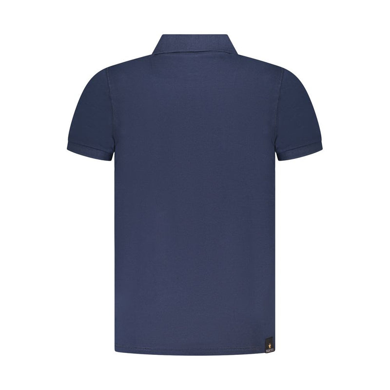 Accademia Militare Men's Blue Cotton Polo Shirt with Tricolore Logo