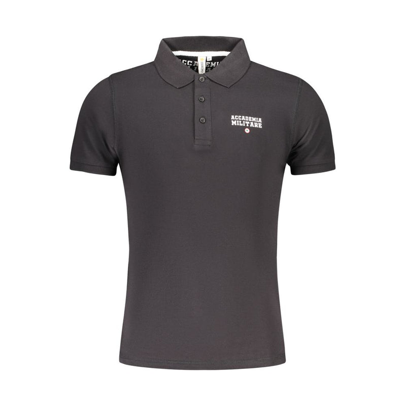 Accademia Militare Black Cotton Polo Shirt for Men
