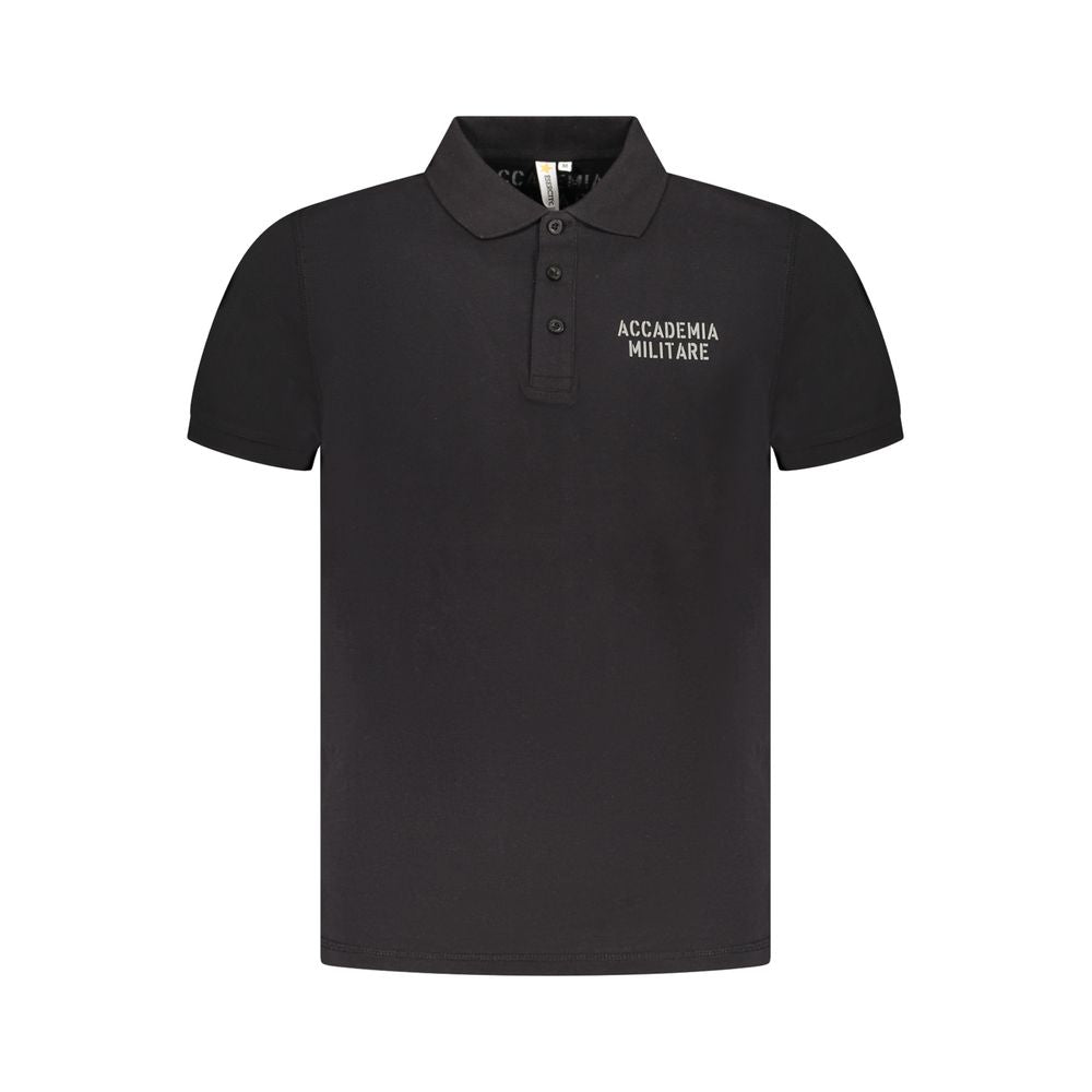 Accademia Militare Polo Shirt Noir en Coton pour Hommes - Élégance et Confort