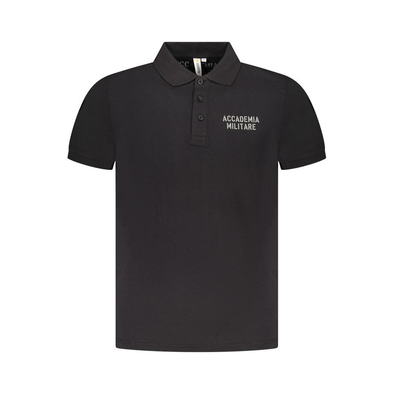 Accademia Militare Polo Shirt Noir en Coton pour Hommes - Élégance et Confort
