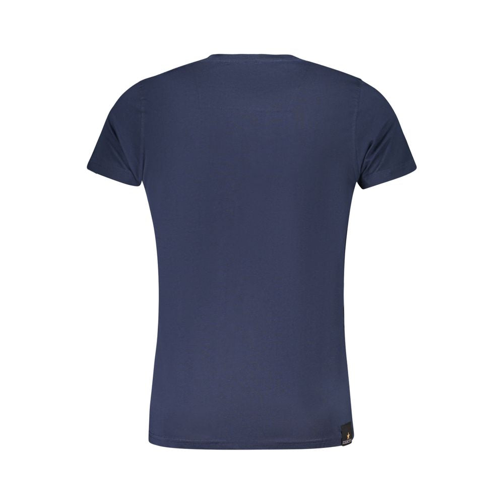 Accademia Militare Blue Cotton T-Shirt with Eagle Print