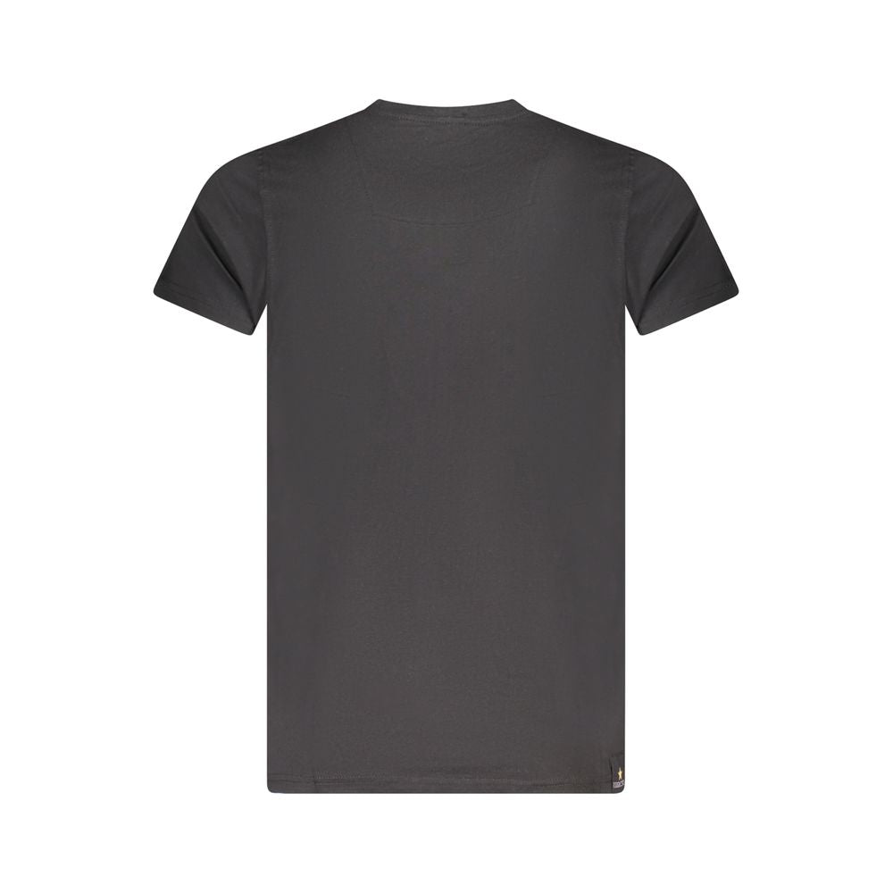 T-shirt en coton noir Accademia Militare avec design d'aigle