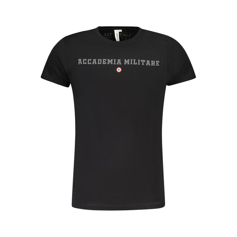 Accademia Militare Black Cotton T-Shirt for Stylish Men