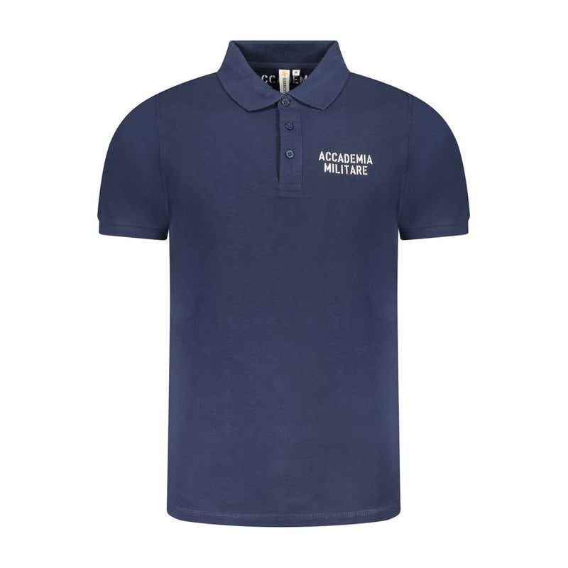 Accademia Militare Blue Cotton Polo Shirt for Men - Stylish Comfort