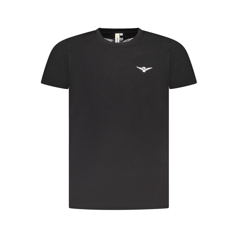 Accademia Militare Men's Black Cotton T-Shirt with Eagle Logo