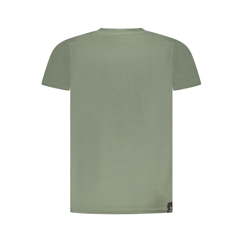 Accademia Militare Green Cotton T-Shirt - Short Sleeve Crew Neck