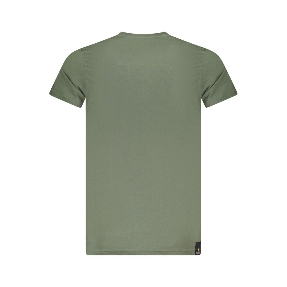 T-shirt en coton vert Accademia Militare avec grand design d'aigle