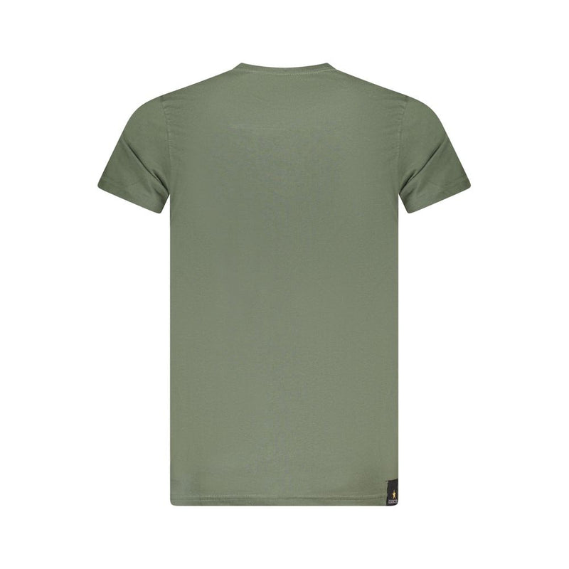 Accademia Militare Green Cotton T-Shirt with Big Eagle Design
