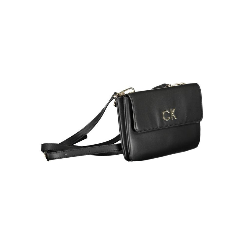 Calvin Klein Black Polyester Handbag - Élégante et Fonctionnelle
