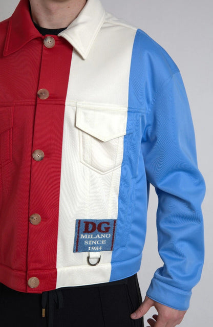 Veste courte à col en polyester multicolore de Dolce & Gabbana