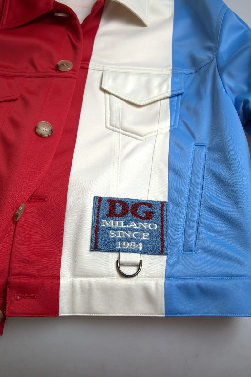 Veste courte à col en polyester multicolore de Dolce & Gabbana
