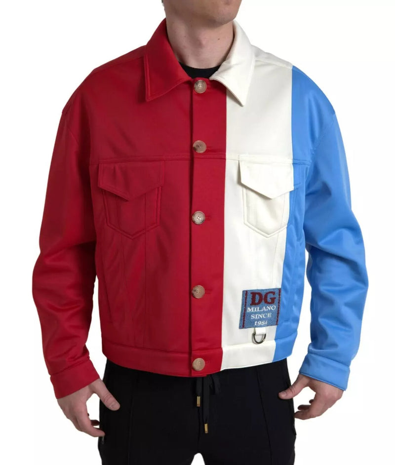 Veste courte à col en polyester multicolore de Dolce & Gabbana