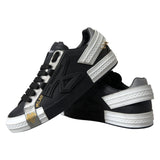 Dolce & Gabbana Portofino Low Top Sneakers en Cuir Noir