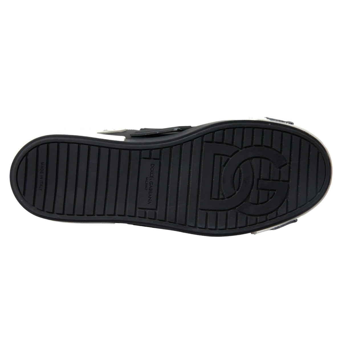 Dolce & Gabbana Portofino Low Top Sneakers en Cuir Noir