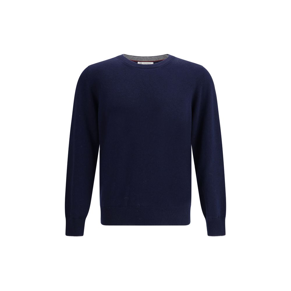 Brunello Cucinelli Blue Cashmere Sweater for Men