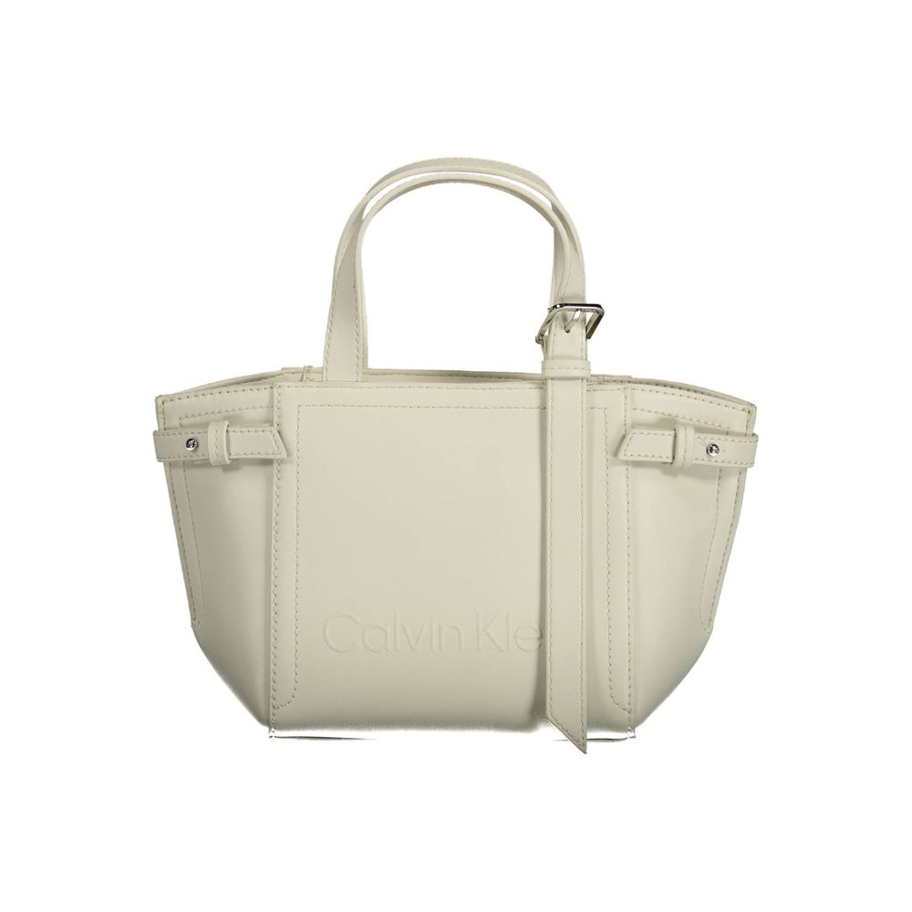 Calvin Klein Sac à main blanc en polyester - Élégant et polyvalent